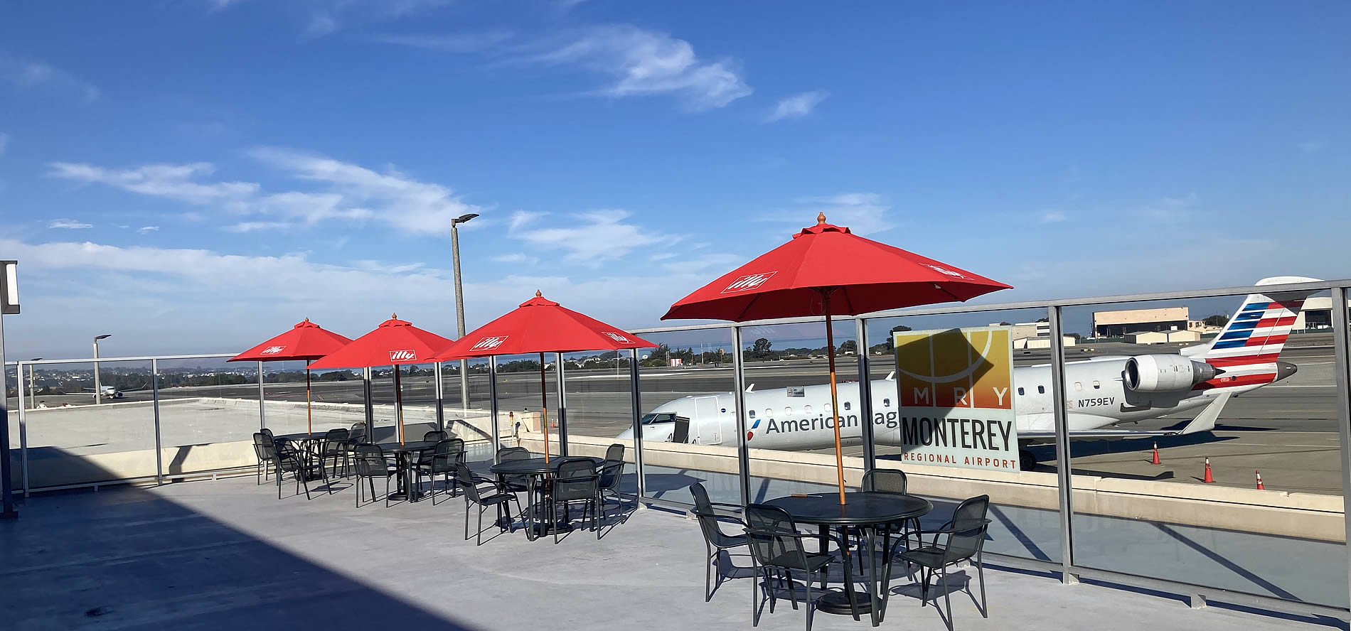 outdoor seating @ woody's monterey airport restaurant and bar, chef tim wood
