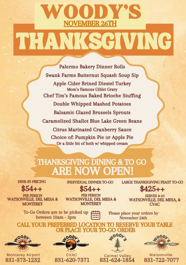 woodys-thanksgiving Thanksgiving 2026 at Woody's!